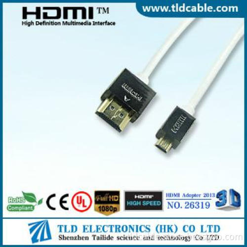 Slim HDMI to Micro HDMI Cable with Metal Shell